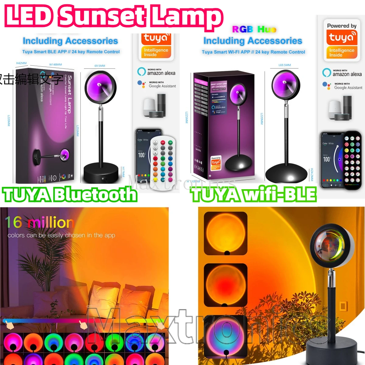 Home Decor Free App - LED Sunset Lamp TUYA Bluetooth /