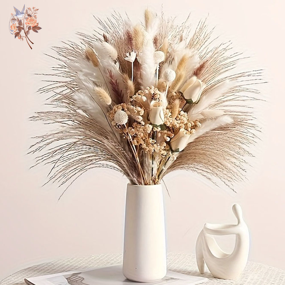 80Pcs Artificial Dried Flowers - Pampas Grass Decor 评论和价格