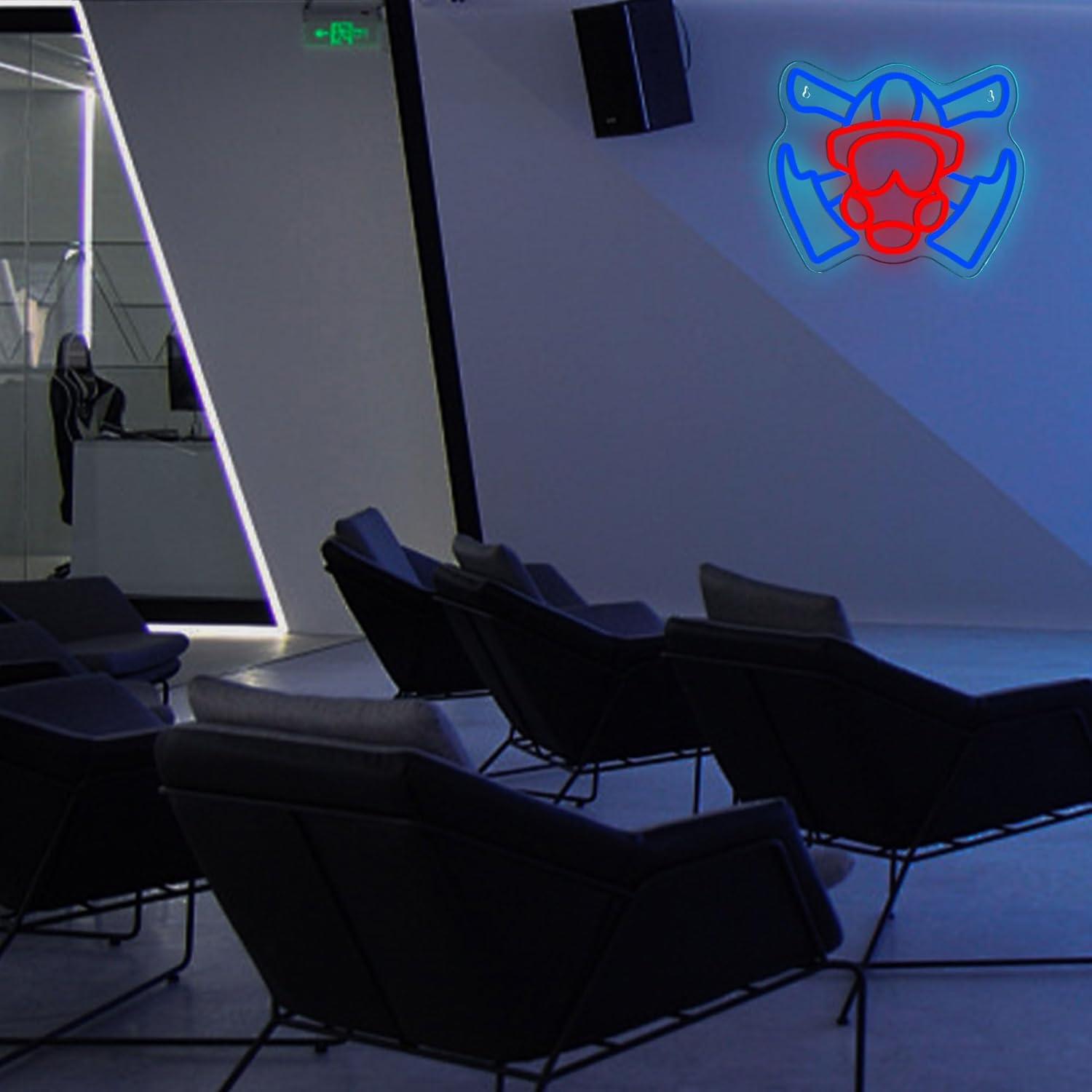 Firefighter Gas Mask Neon Sign - Home Decor Theme 评论和价格