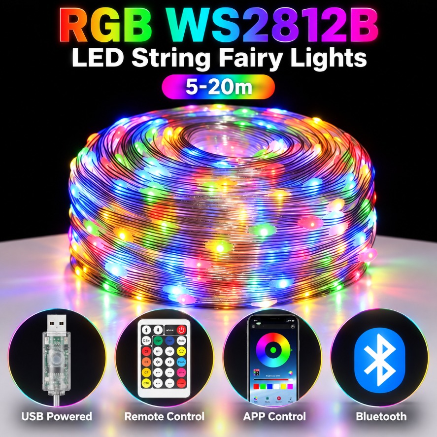 5-20m WS2812B RGB LED Fairy St - Home Decor Free App 评论和价格