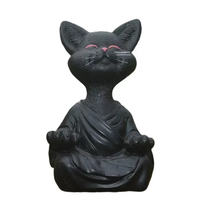 Meditation Cat Sculpture Garde - Home Decor Za 评论和价格