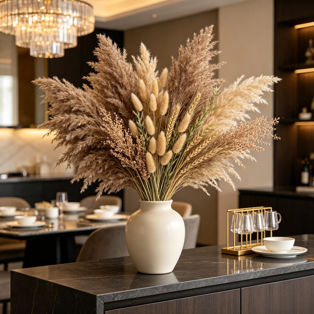 1 Bunch Mixed Dried Flowers Bo - Pampas Grass Decor 评论和价格