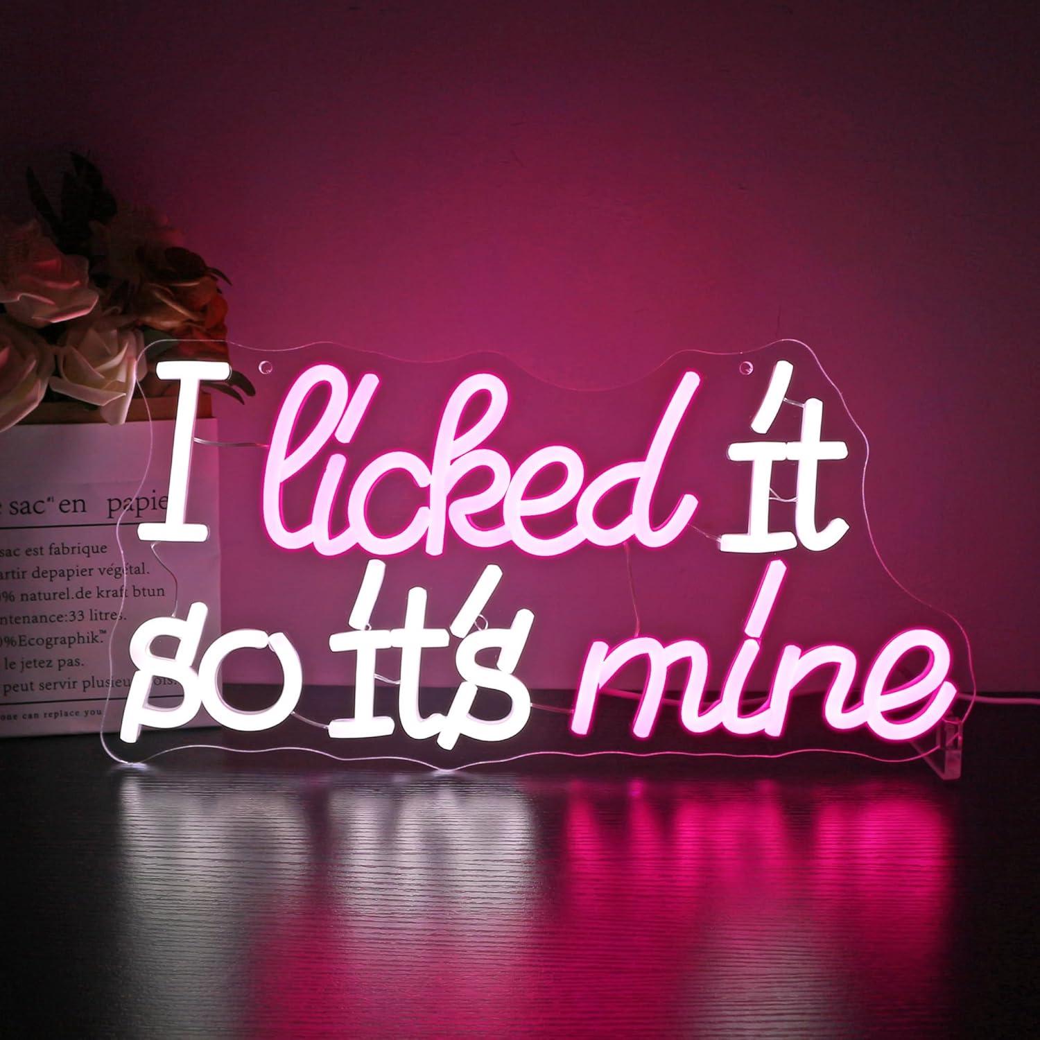 I Licked It So It's Mine Neon  - Home Decor Theme 评论和价格