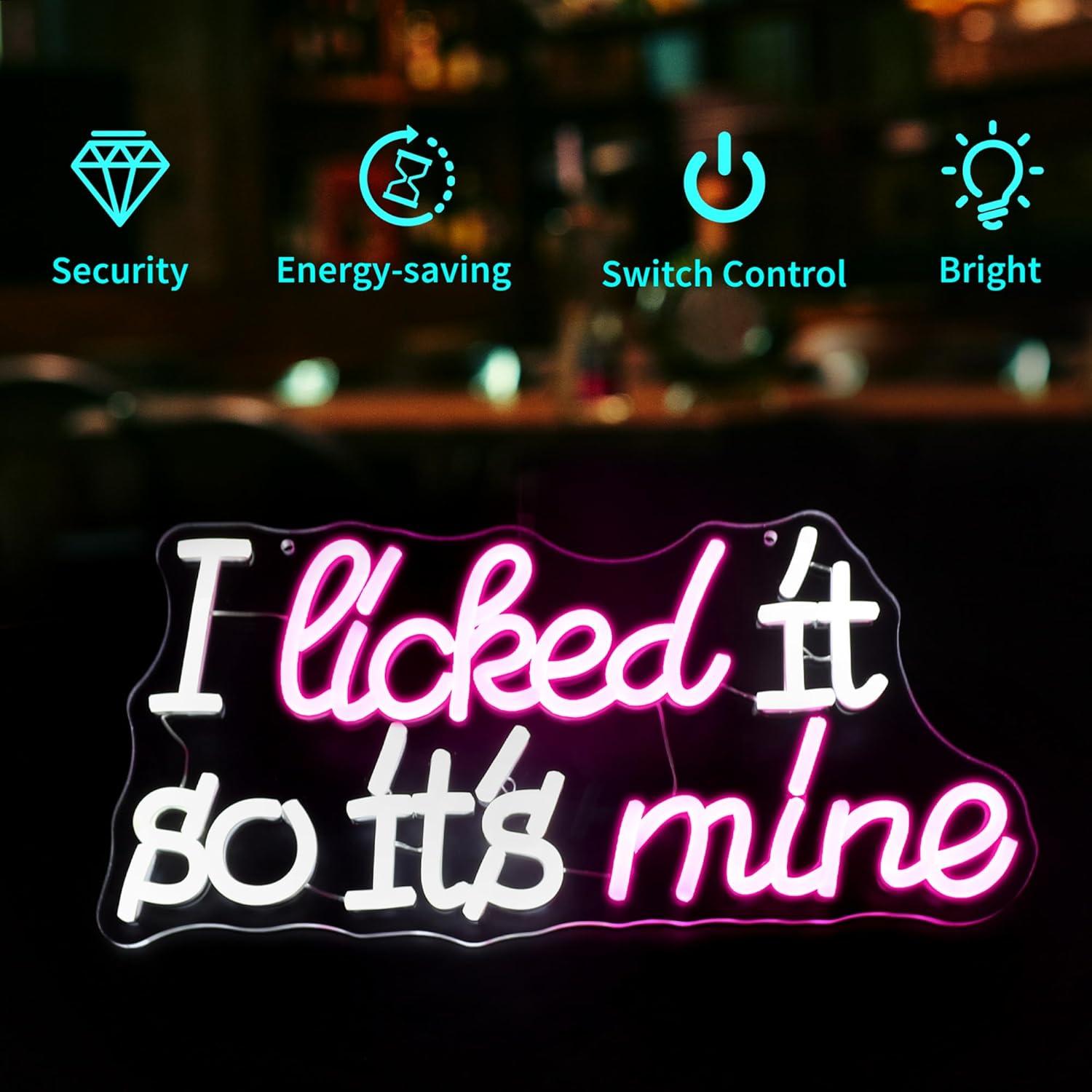I Licked It So It's Mine Neon  - Home Decor Theme 评论和价格