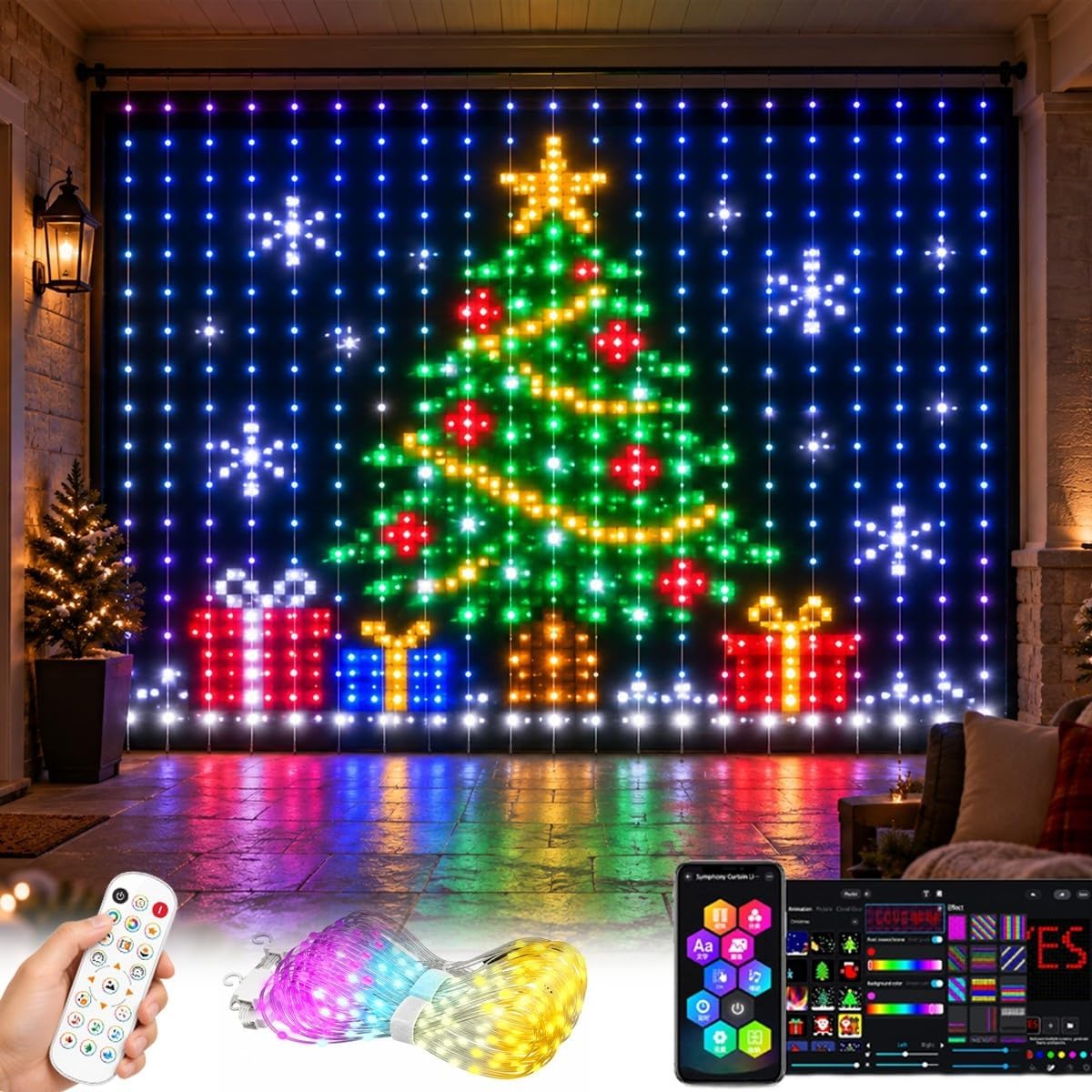 RGB Christmas Curtain Lights,  - Home Decor Free App 评论和价格