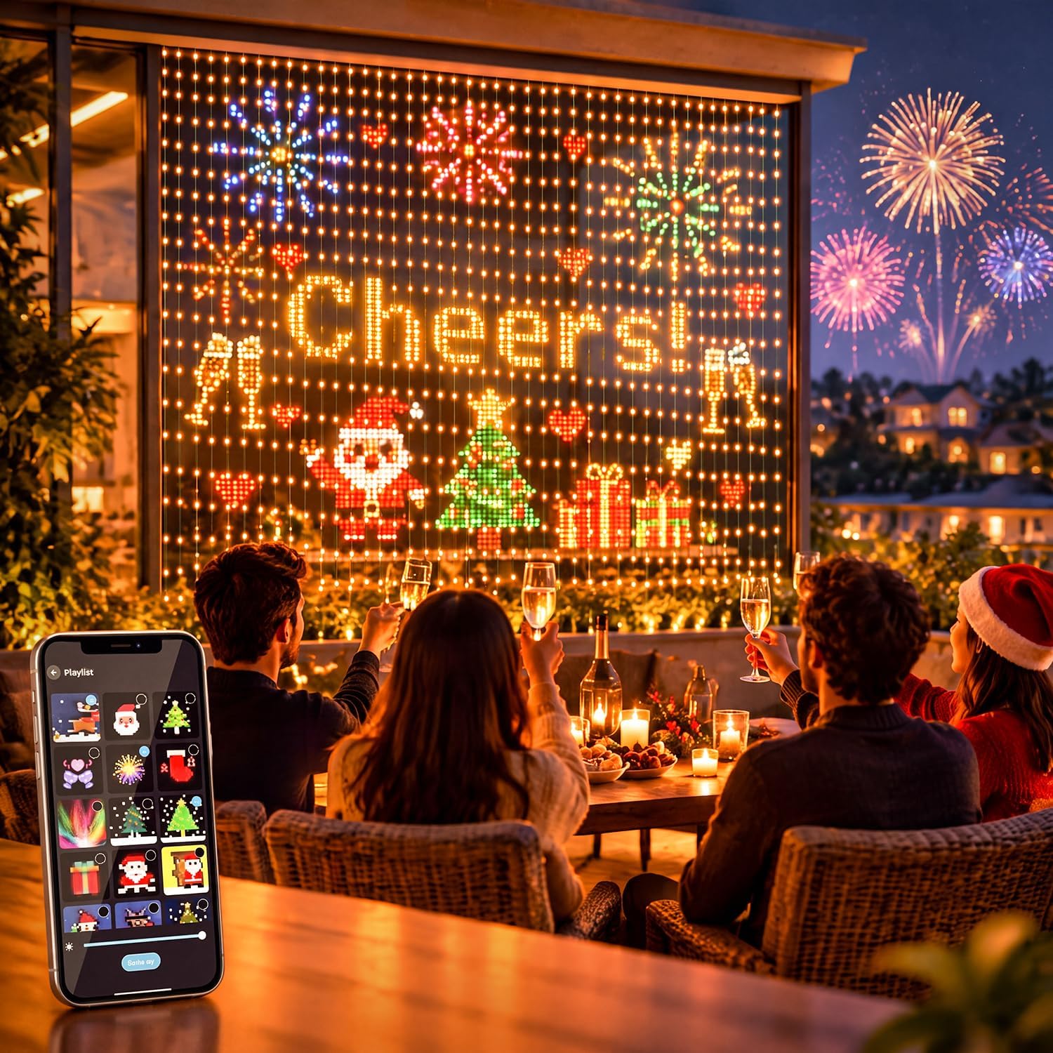 RGB Christmas Curtain Lights,  - Home Decor Free App 评论和价格