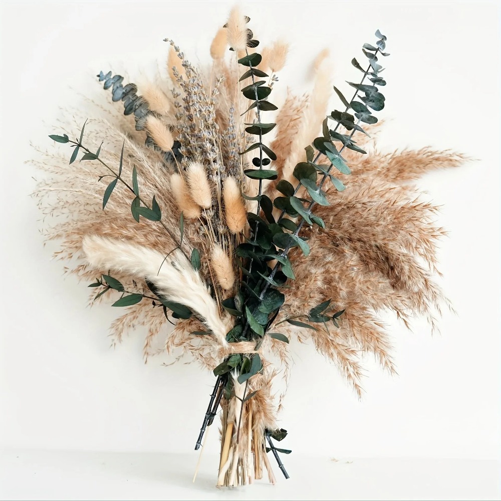 80Pieces Natural Dried Flowers - Pampas Grass Decor 评论和价格