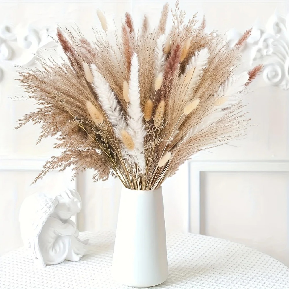 80Pieces Natural Dried Flowers - Pampas Grass Decor 评论和价格