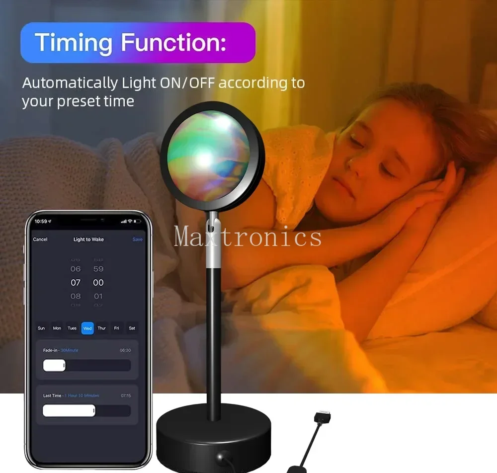 LED Sunset Lamp TUYA Bluetooth - Home Decor Free App 评论和价格