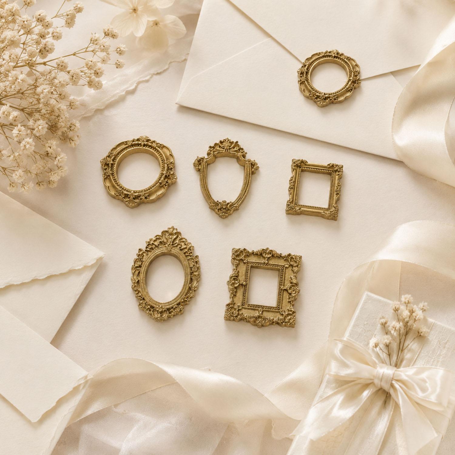 5/20Pcs Vintage Golden Mini Re - Bamboo Photo Frame 评论和价格