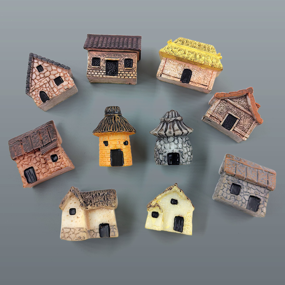 Mini Small House Figurine Resi - Home Decor Za 评论和价格