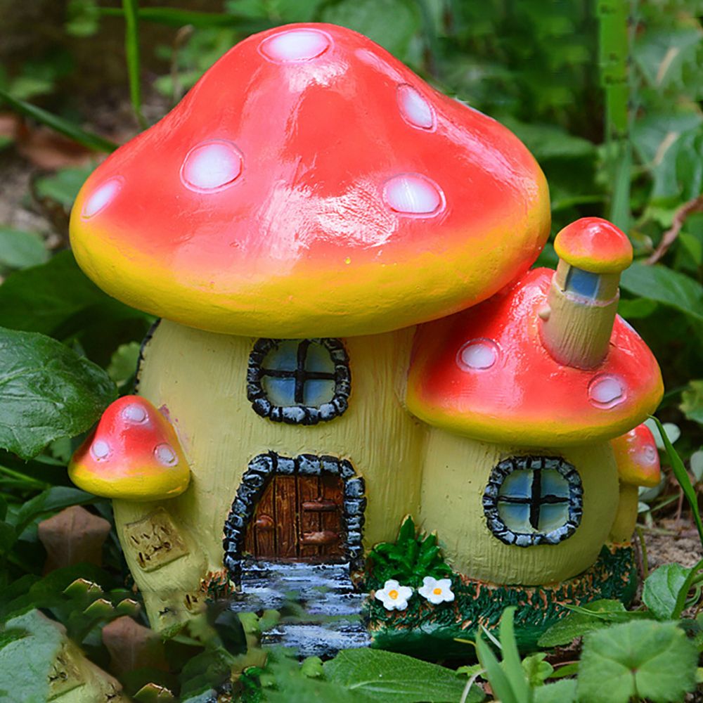 Miniature Mushroom House Resin - Home Decor Za 评论和价格