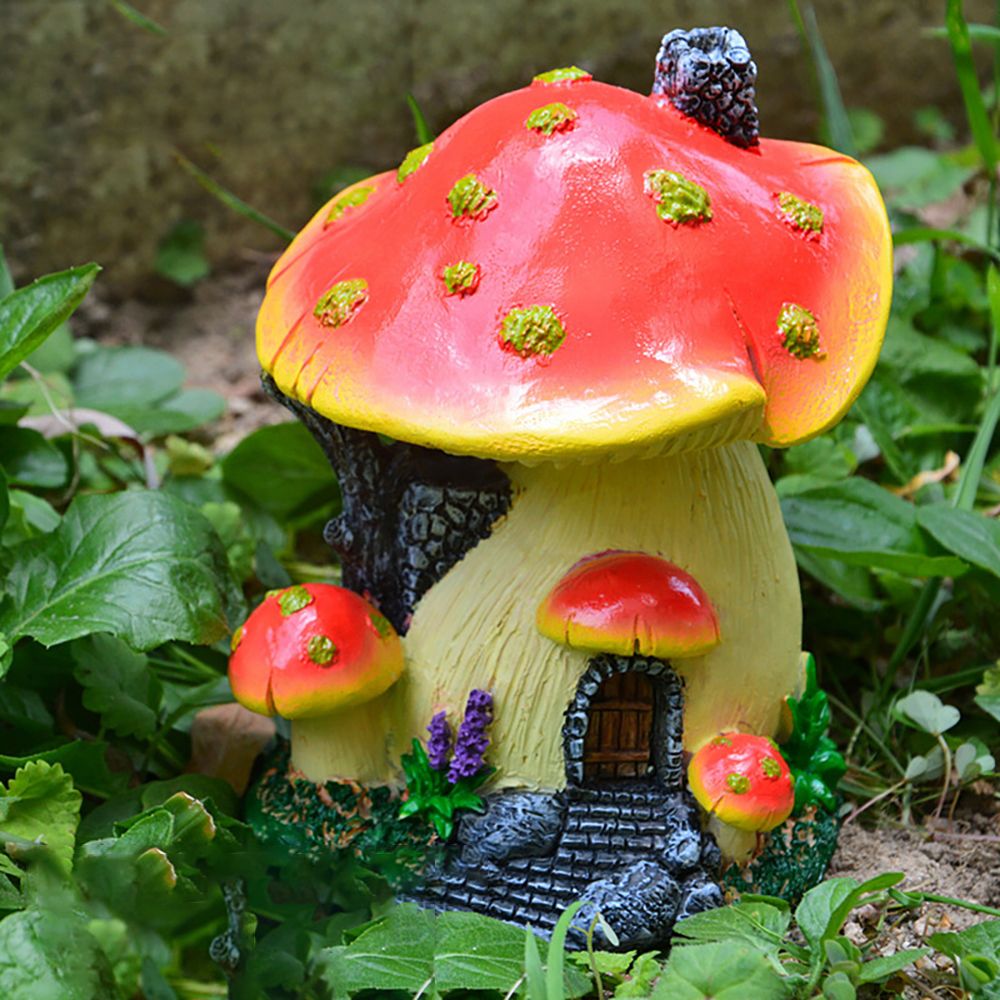 Miniature Mushroom House Resin - Home Decor Za 评论和价格
