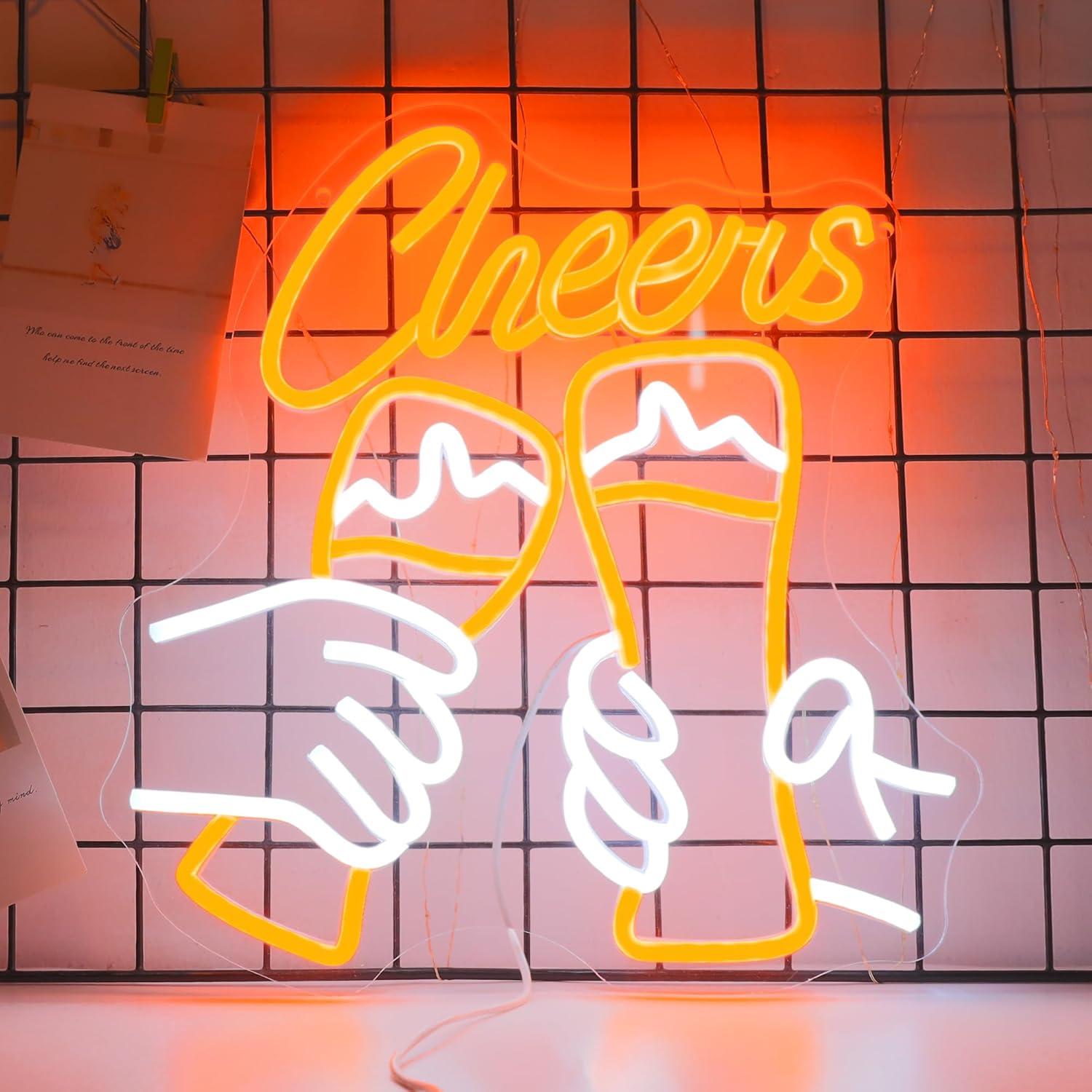 Cheers Cocktail Neon Sign USB  - Home Decor Theme 评论和价格