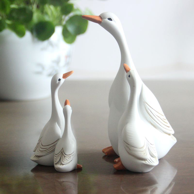Fun Cute Duck Resin Statue Mot - Home Decor Za 评论和价格