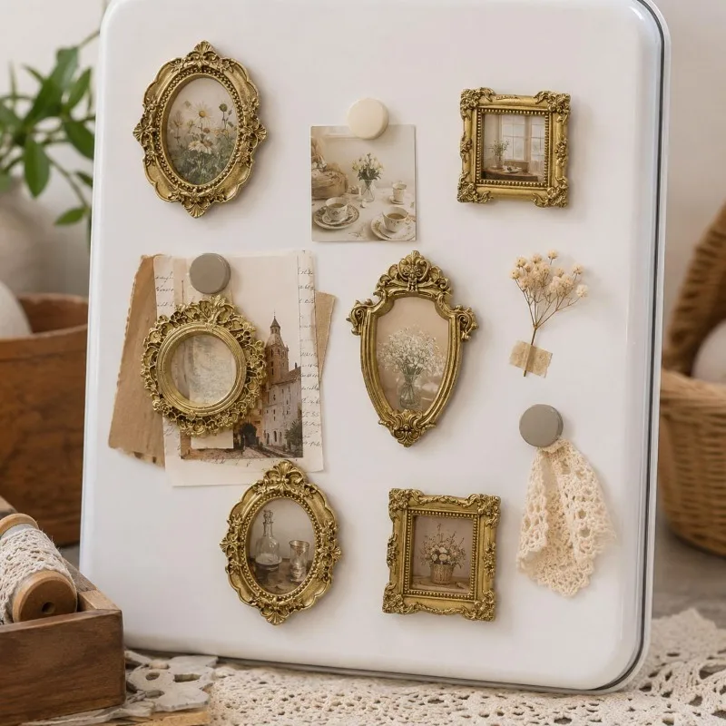 10/5pcs Vintage Resin Mini Pho - Bamboo Photo Frame 评论和价格