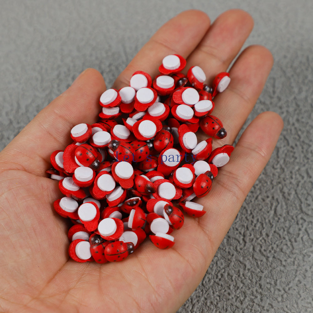100Pcs Mini Wooden Bee Ladybug - Home Decor Za 评论和价格